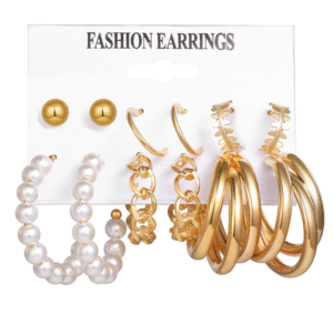 6 Pair Hoop Earrings Set for Fashion, Daily & Party Wear | CODE-134