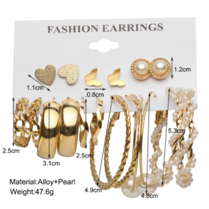 9 Pair Hoop Earrings Set for Fashion, Daily & Party Wear | CODE-170
