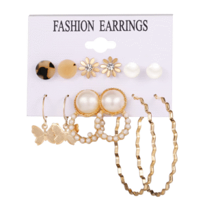 6 Pair Hoop Earrings Set for Fashion, Daily & Party Wear | CODE-95