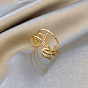 TRENDY Geometric Adjustable Ring for Women & Girls - Stylish for Daily & Party Wear | Color: J120