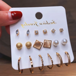 9 Pair Hoop Earrings Set for Fashion, Daily & Party Wear | CODE-134