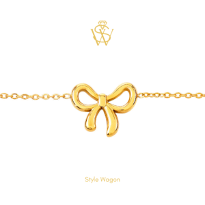 Style Wagon Elegant Bow Necklace for Women - 18K Gold Plated