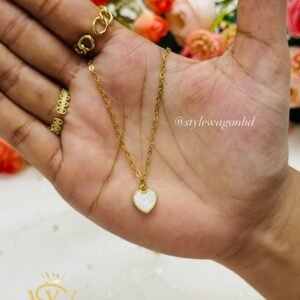 Style Wagon Vintage Heart Pearl Pendant Necklace - 18K Gold Plated